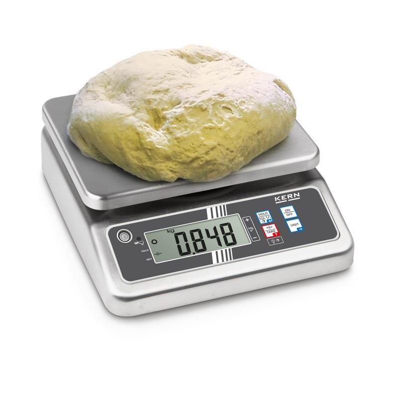 Bench scale Kern FOB-LM in stainless steel, IP65 - 1,5kg/0,5g, 248x198mm, verified
